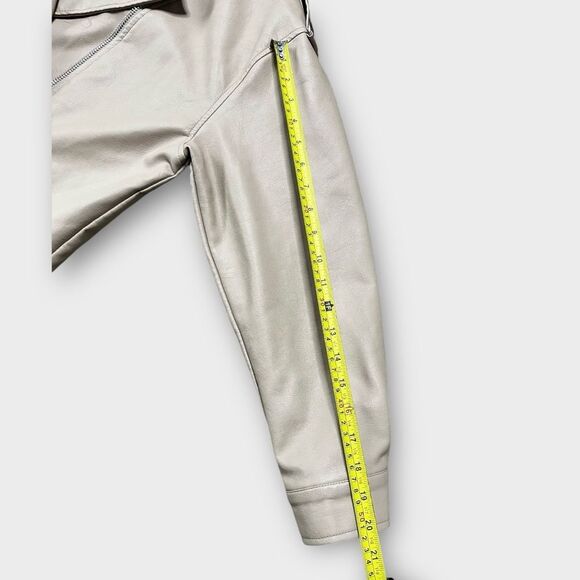 Missguided Moto Jacket Women’s XS Oversized Tan Faux Leather Biker Chic - Picture 6 of 11